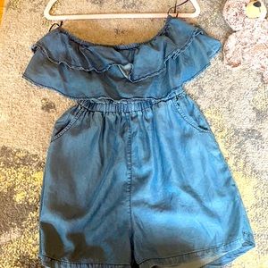 Francesca’s denim jumpsuit size M